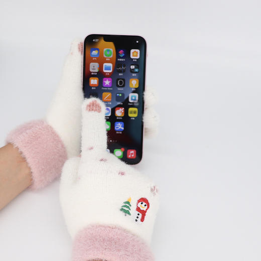 【9.9抢雪人可触屏保暖手套，6色可选】三重锁温不冻手 加厚绒毛+锁温里衬+防风外层 ，食指/拇指特殊导电面料，打字、刷视频、付款响应快，男女同款 商品图2