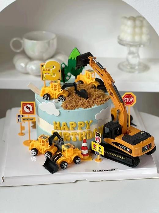 【周年庆精选】工程车吊车蛋糕男孩最爱D款 商品图0