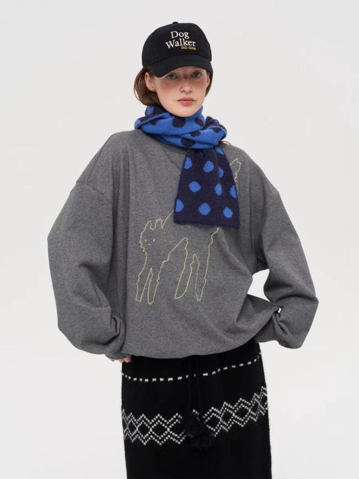 local tag/lt25awk55/湖蓝波点 温暖针织含羊毛好搭围巾 商品图4