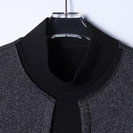 SDSA男士秋冬新款痞帅男装潮牌撞色假两件立领毛衣百搭时尚针织衫 商品图1