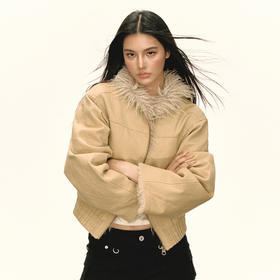 Ariseism 美式复古设计感毛毛外套女秋季新款保暖上衣