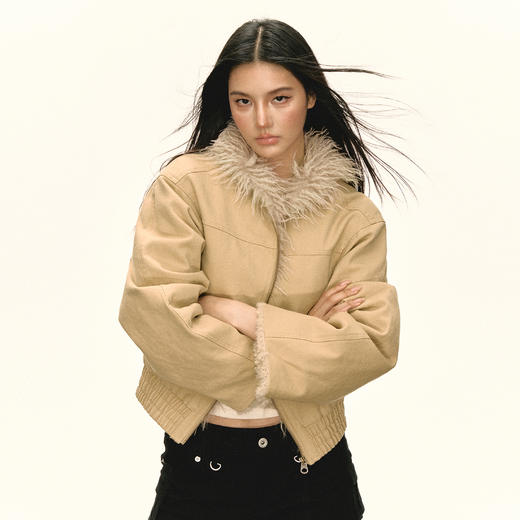 Ariseism 美式复古设计感毛毛外套女秋季新款保暖上衣 商品图0