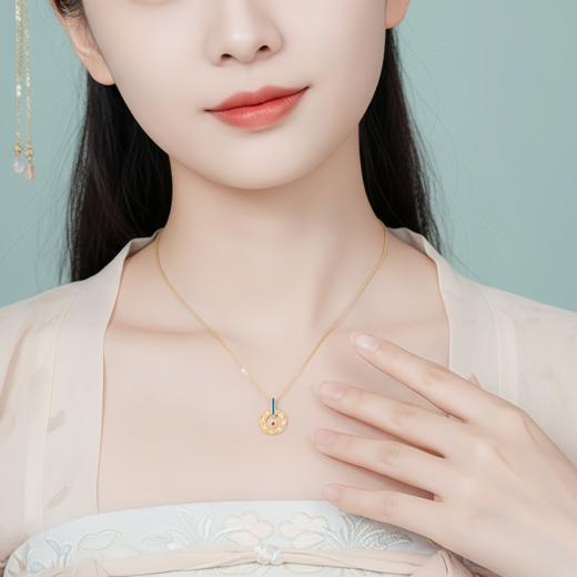 敦煌文创 藻井边饰纯银项链（双面） 商品图2