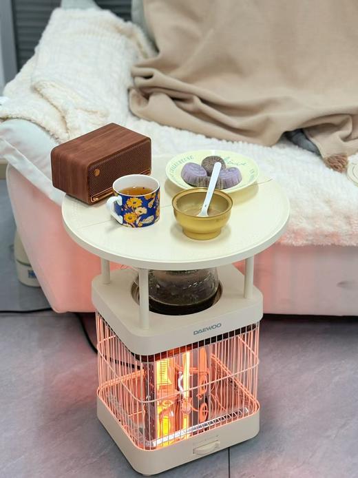 【全屋温暖一个围炉就足够】大宇围炉取暖桌DY-QN16 碳晶石墨烯 360度环绕取暖 双档切换 桌板可拆卸 可取暖可煮茶 3分钟速热 1000W功率 商品图14