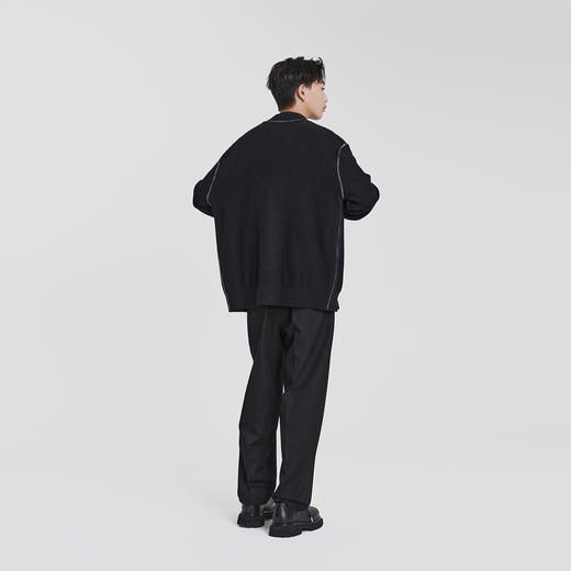 MODE COMMUTER | MC冬季高支细腻纱线抽绳开襟毛衫男MCE130060D 商品图3