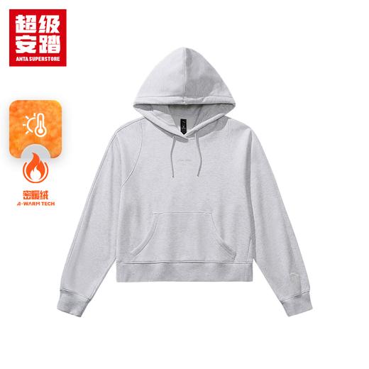 超级安踏加绒连帽卫衣女士秋冬密暖绒防风保暖多色宽松套头衫162548720U 商品图3