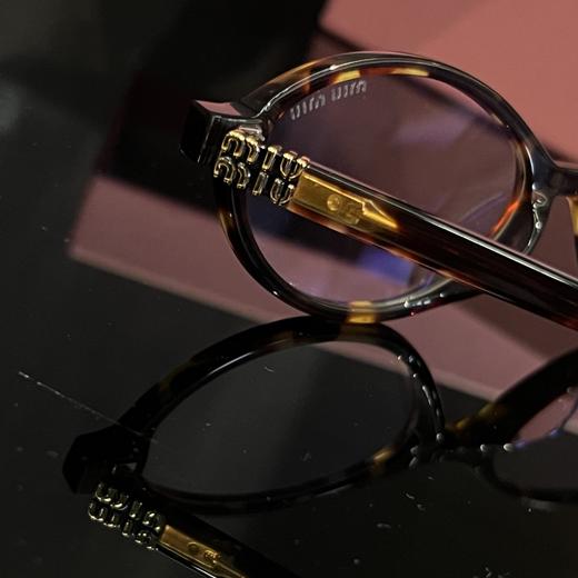 MIU家镜腿标识椭圆形功能性眼镜玳瑁色无度数 商品图12