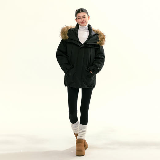 Ariseism 美式复古设计感可拆卸毛领羽绒服女冬季新款外套 商品图3