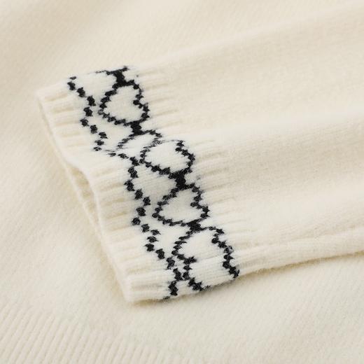 D112057杏色polo领刺绣毛衣女2025秋冬季新款气质软糯显瘦针织衫短款 商品图5