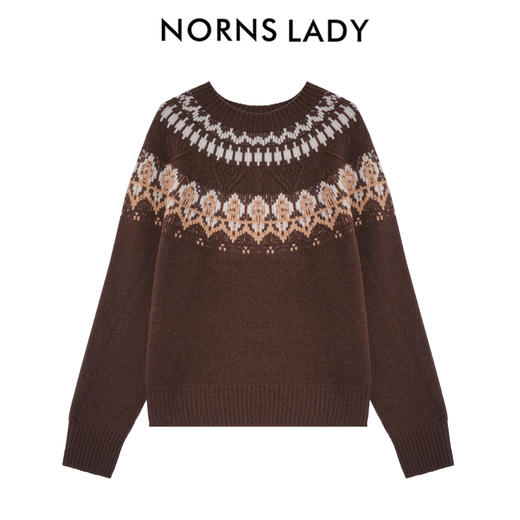NORNS LADY诺恩 冬季新款毛针织衫圆领费尔岛毛衣 H25SK73807  商品图1
