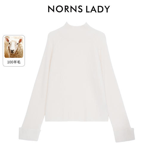 NORNS LADY诺恩 冬季新款毛针织衫纯色半高领毛衣 H25SS06817 商品图4