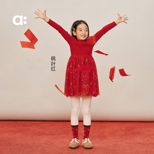 幼岚【碎金小马网纱连衣裙】儿童连衣裙A类25冬款女童裙子 商品图3