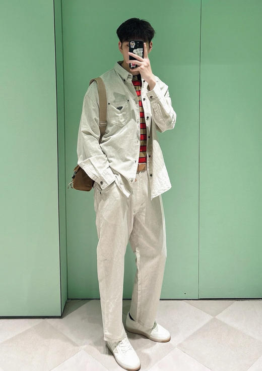 普拉达 25FW三角标棉质长裤（DY） 商品图0