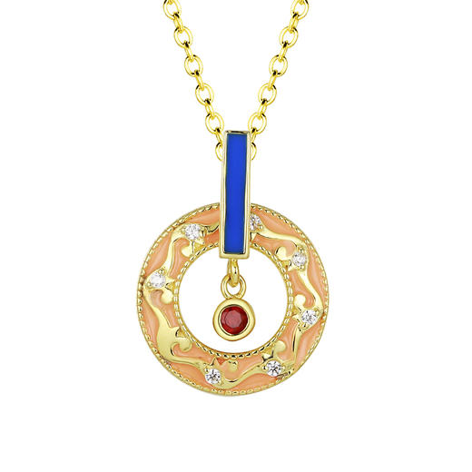 敦煌文创 藻井边饰纯银项链（双面） 商品图5