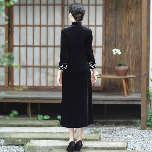 加厚秋冬装黑色旗袍外披百搭外搭	 SC18433 商品图4
