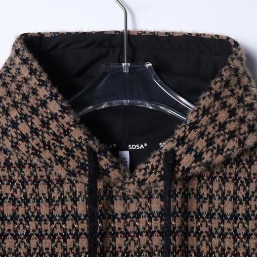 WY1407SDSA男士秋冬新款痞帅男装宽松格子绒毛抽绳连帽卫衣百搭时尚上衣 商品图2