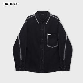【新品上新】HX 春秋季水洗牛仔衬衫式茄克衫外套C105530066101