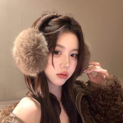 【软糯绵柔材质❗️显脸小又百搭】毛绒耳罩女款冬季可折叠保暖棕咖色耳捂子东北防冻护耳套耳包。ja 商品图1