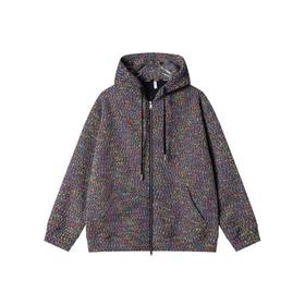 SDSA男士秋冬新款痞帅男装韩版彩色小香风拉链连帽卫衣百搭时尚