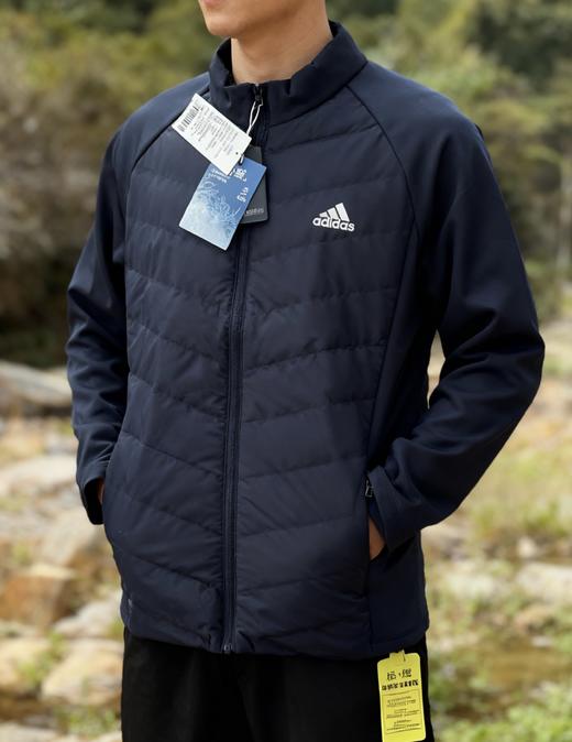 国标90鸭绒！ad 轻薄印花logo拼接立领羽绒服 商品图3