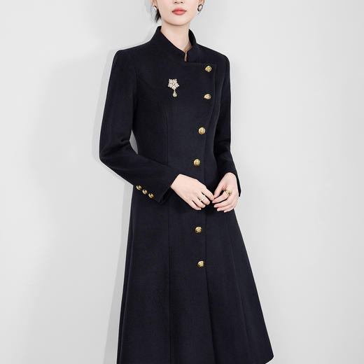 「高货wl」全新升级【铂金会员404/天猫539/差价135】(02755)洛诗琳羊毛粗纺毛呢大衣2025秋冬新款气质中长款立领外套 商品图0