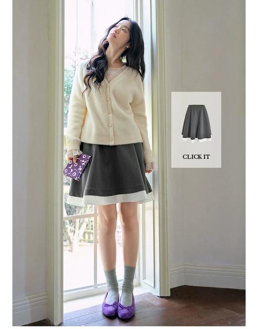 D112058蕾丝拼接温柔仿马海毛毛衣软糯针织衫25秋冬季新款女宽松上衣 商品图10