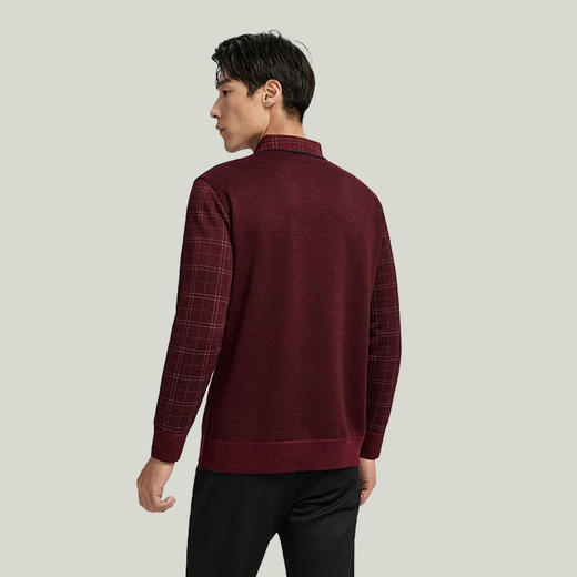 老爺車LAOYECHE男士保暖内衣加绒假两件长袖衬衫中青年大码加绒加厚男羊毛衫SS492 商品图2