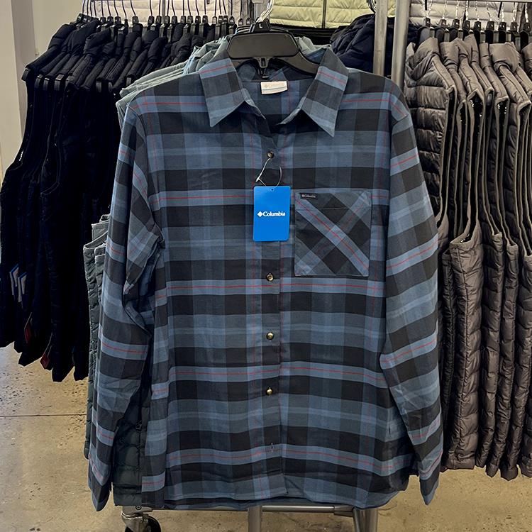 Columbia/哥伦比亚  女士春秋格纹单口袋长袖衬衫外套