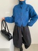 D112037松弛感毛茸茸爱心刺绣高领针织开衫 商品缩略图3