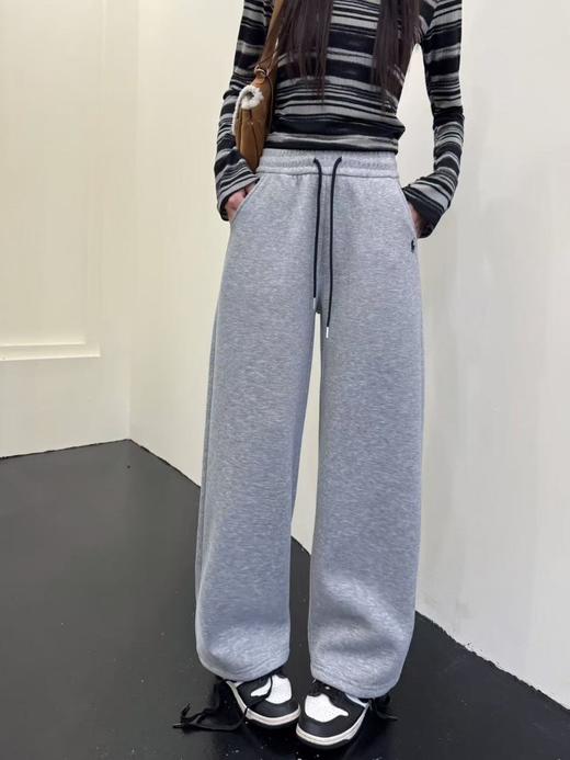 D112001小马刺绣加绒加厚奥粒绒休闲裤卫裤女款 商品图4