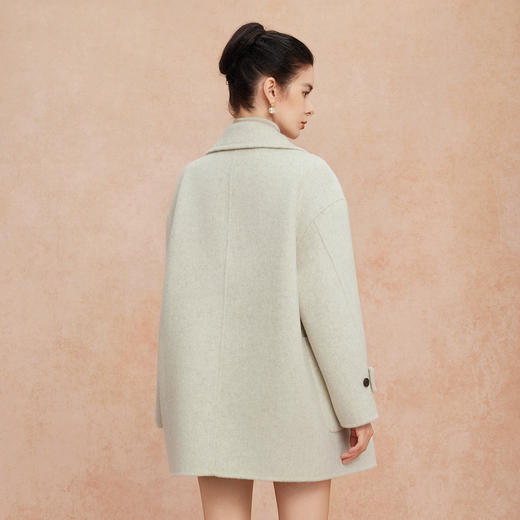 QH926斯尔丽2025新款韩版廓形慵懒风一手长女式羊毛大衣 商品图5