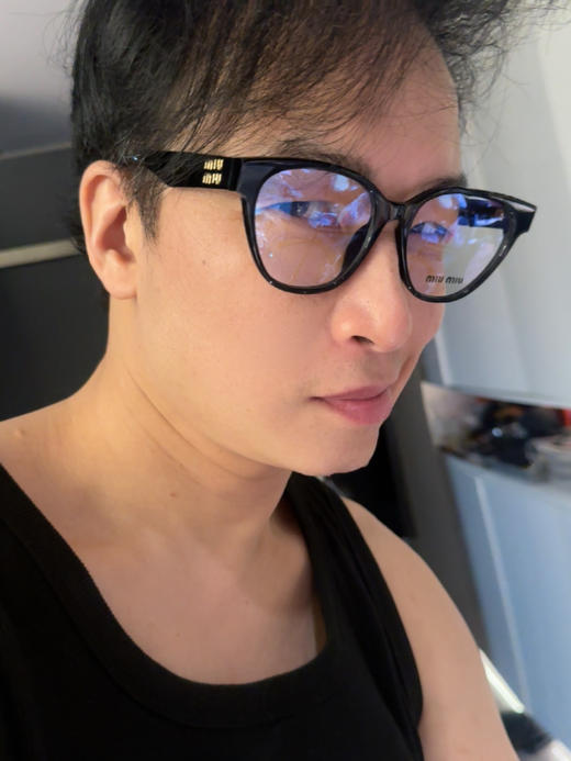 MIU 家原创设计 黑框猫眼 光学眼镜 商品图5