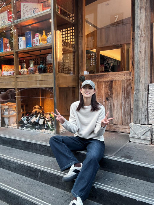 【直筒直腿】噢蜜ooomeooo直筒加绒牛仔蓝仔裤 商品图6