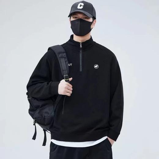 D112014双面摇粒绒半拉链卫衣外套春秋运动户外男士半拉链上衣 商品图2