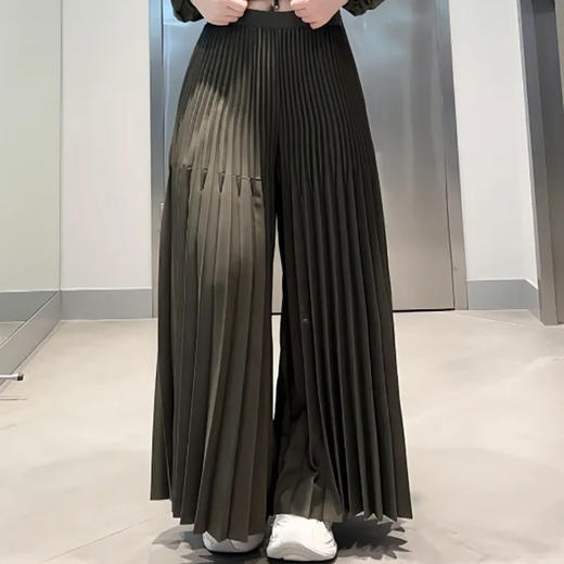 安踏潮流百褶裤女阔腿裤2025夏季新款透气梭织运动长裤162527502 商品图1