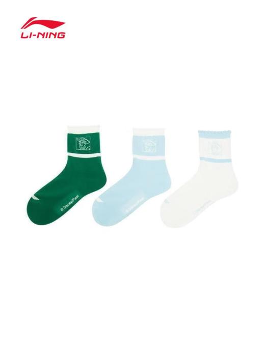李宁（LI-NING）2025年 男女中袜三双装袜子 AWTV165 商品图0