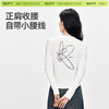 「棉的美学」舒适修身T恤女新款显瘦印花打底衫休闲百搭设计感上衣 商品缩略图2