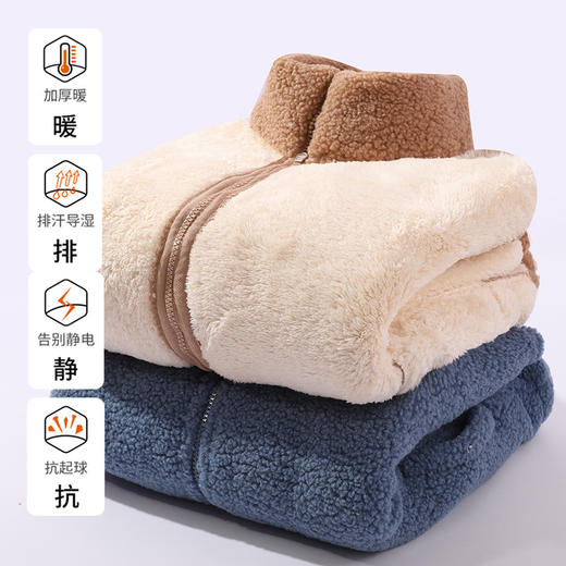 外套卫衣秋冬女开衫宽松加绒加厚洋气减龄中老年羊羔绒颗粒绒上衣中老年外套 商品图6