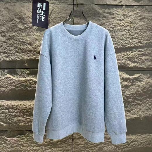 D112029新款精典骑士小标logo休闲情侣加绒圆领卫衣 商品图2