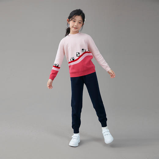 🎁【满赠活动】MOKA莫卡儿童羊绒｜翻滚熊猫手动嵌花套头衫（奇趣萌宠系列） 商品图4