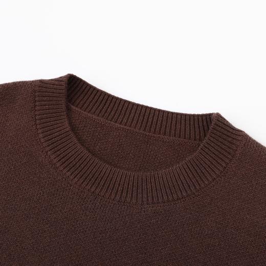 D112059棕色小熊毛巾刺绣软糯圆领毛衣女装宽松打底针织衫 商品图2