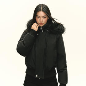 Ariseism 美式复古设计感连帽羽绒服女冬季新款加厚保暖外套