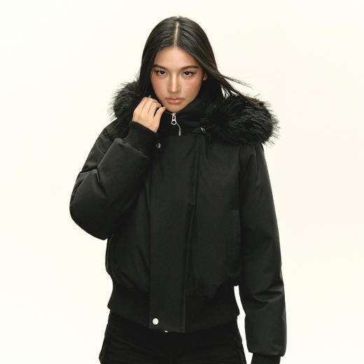 Ariseism 美式复古设计感连帽羽绒服女冬季新款加厚保暖外套 商品图0