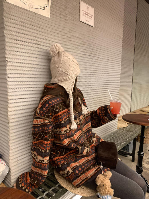 🔥 马上降温❗️【AUChris费尔岛来信颗粒羊羔毛奥粒绒立领加厚外套AUC111101】💥把费尔岛搬进羊羔毛的秋冬童话❗️巨暖，行走的小火炉，🎉解锁秋冬与温暖的双重密钥 商品图0