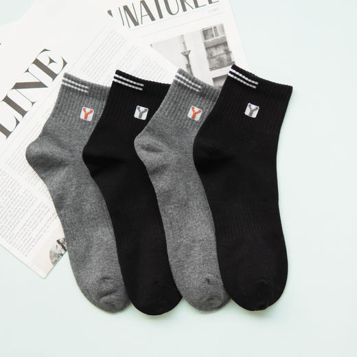 【2双装】男士四季棉袜中筒运动休闲袜男棉袜【6双6折 2521101】 商品图1