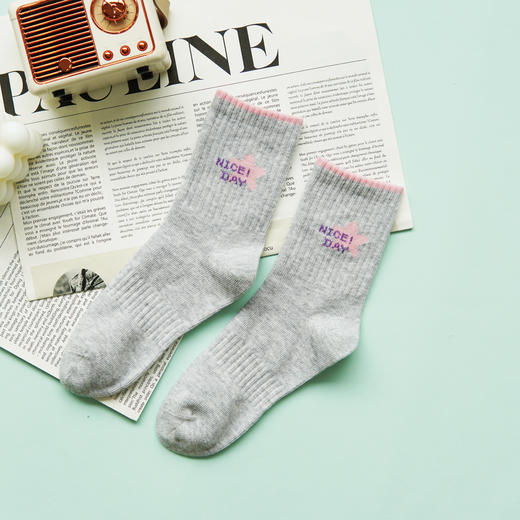 【2双装】【7-10岁】大童运动袜四季棉袜男童女童中长筒棉袜【6双6折 2523101】 商品图5