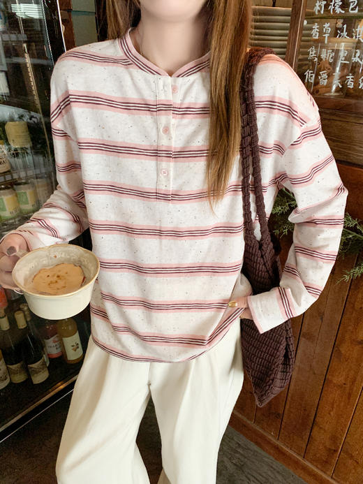 【129元任选2件】现货！条纹宽松百搭长袖T恤 商品图5