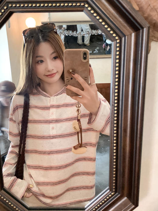 【129元任选2件】现货！条纹宽松百搭长袖T恤 商品图7