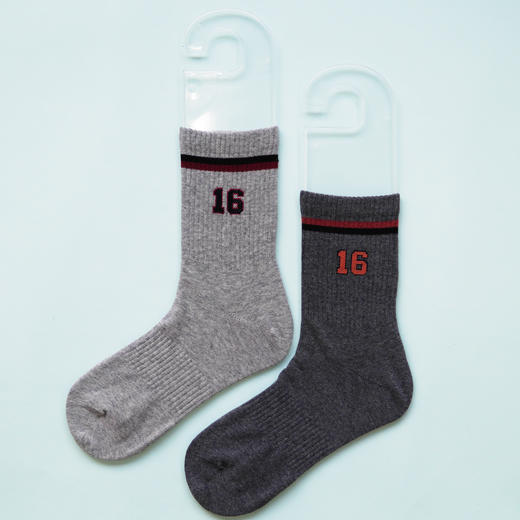 【2双装】男士中长筒休闲袜男运动四季棉袜抗菌男长筒棉袜【6双6折 2521105】 商品图5