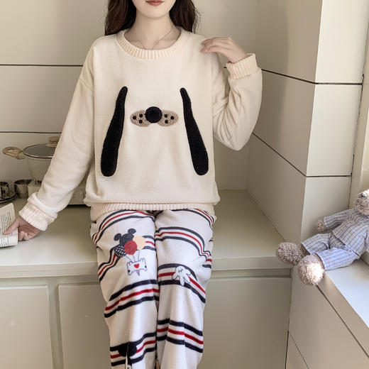 【GZ】无忧购珊瑚绒可爱套头睡衣套装家居服 （截单后3-5天发货) 商品图0